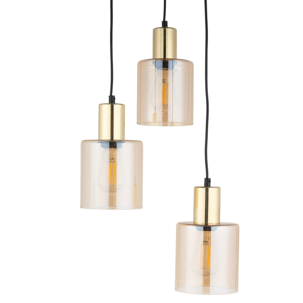 Lustră TK Lighting Sierra 3, auriu, chihlimbar, 3 x E27, 6667