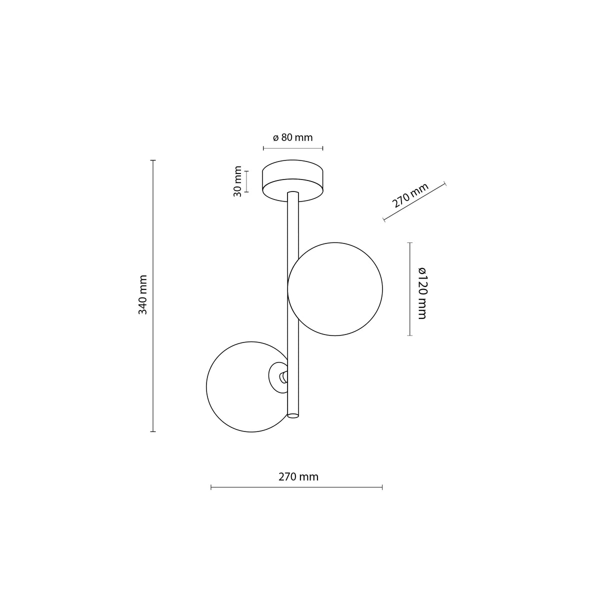 Lustră TK Lighting Estera 2, negru, 2 x G9, 6706
