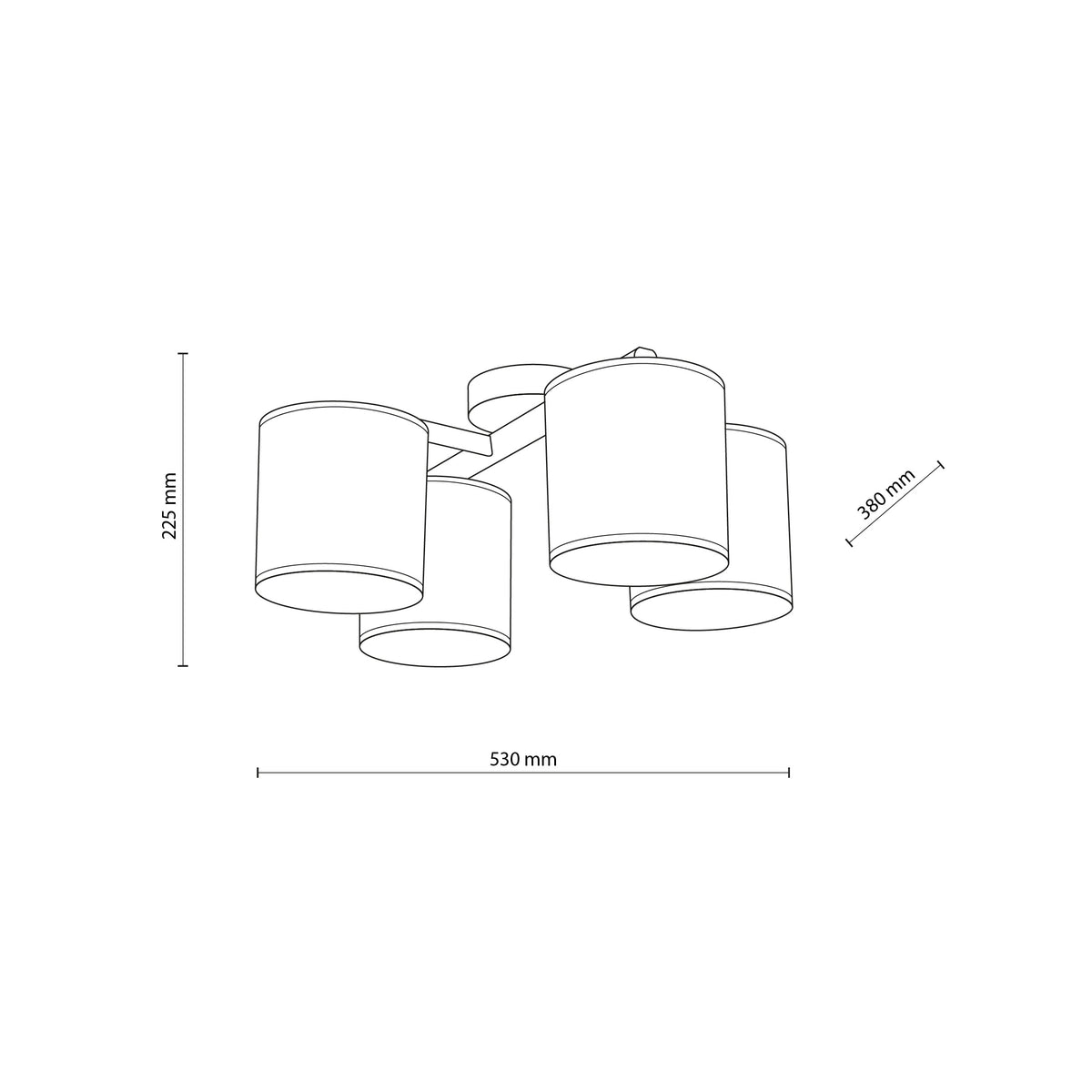 Aplică TK Lighting Deva 4, natur, 4 x E27, 6866