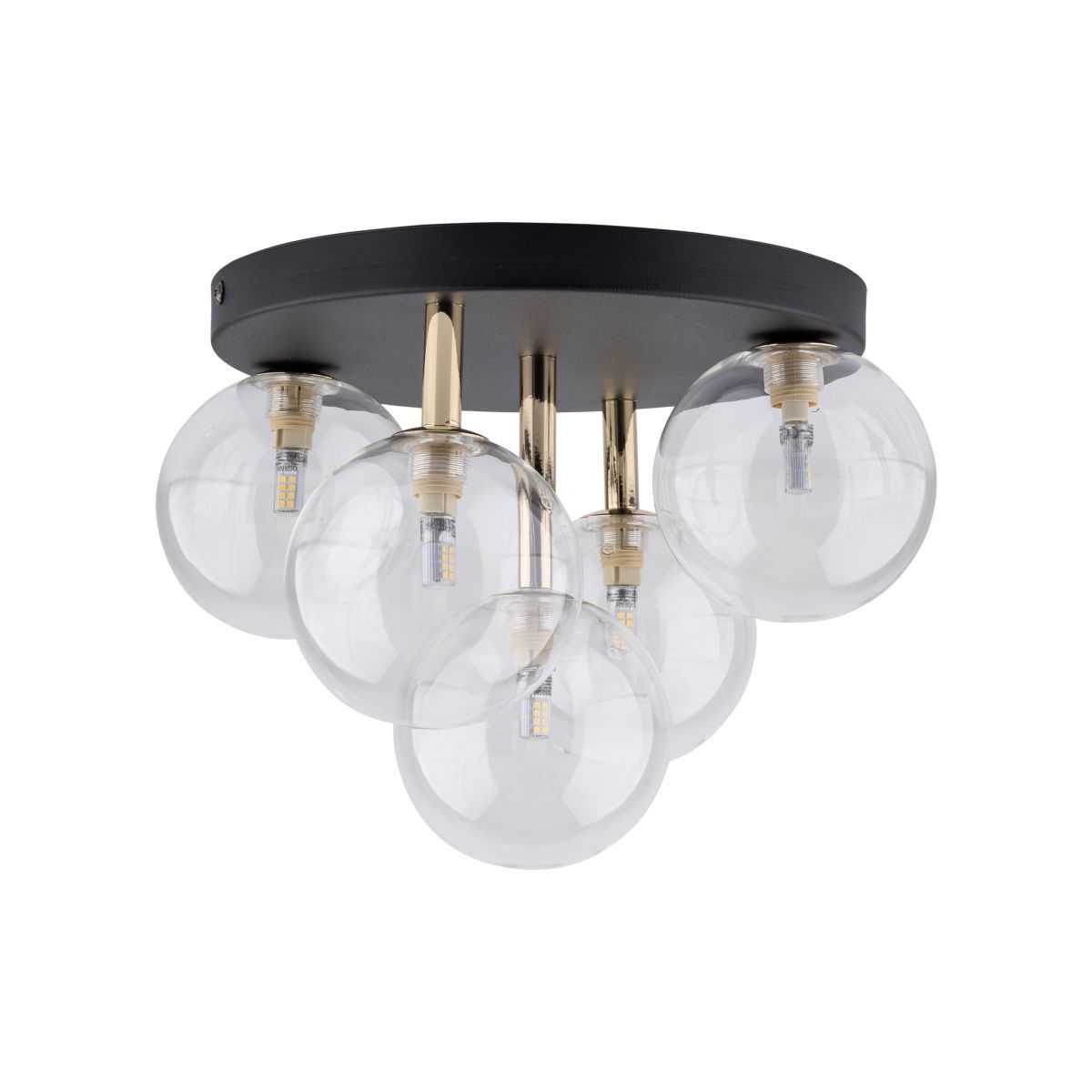 Plafonieră TK Lighting Nilos, negru/auriu, 758
