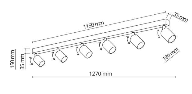 Șină TK Lighting Top 6, maro, 6183