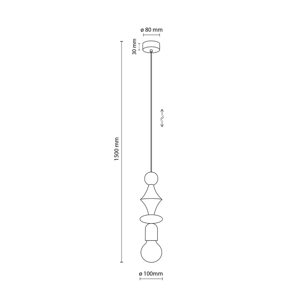 Lampa suspendată Tower Black 1xE27 TK 10871