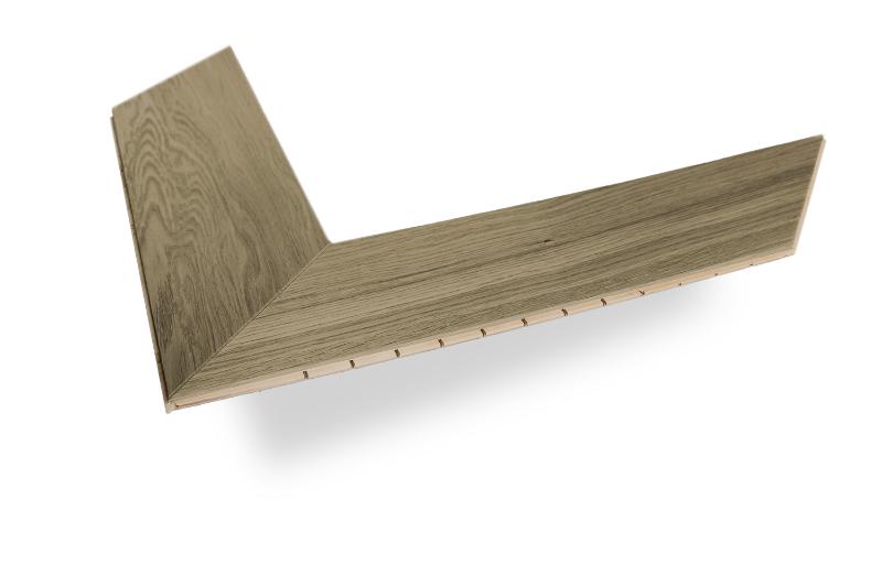 Parchet în spic francez Dabex Chevron, stejar, 13×150×850 mm, strat de uzură 4 mm