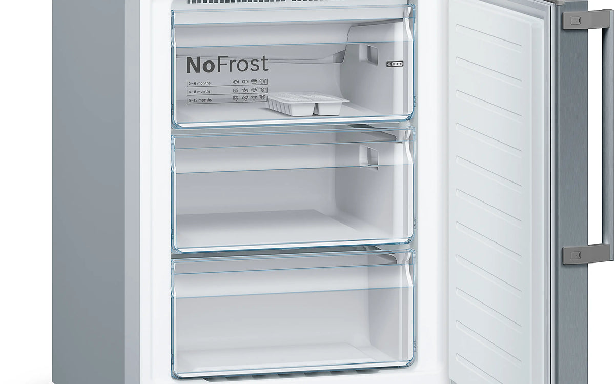 Combină frigorifică Bosch KGN397LEQ, Seria 4, 368 l, Total No Frost, inox