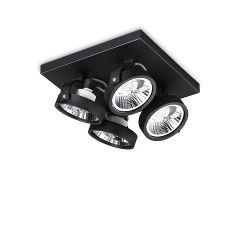 Plafonieră Ideal Lux Konig PL4, negru, 300580