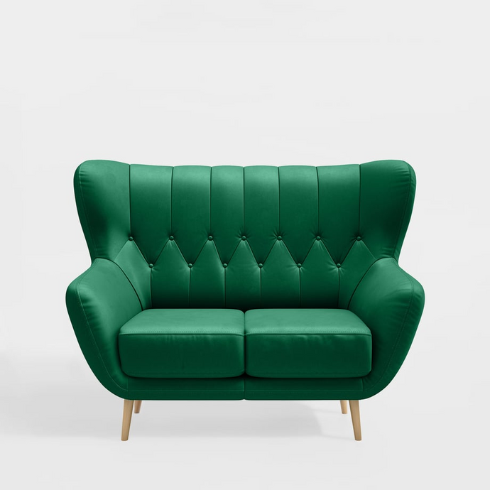 Canapea cu 2 locuri Kelso Verde Satin