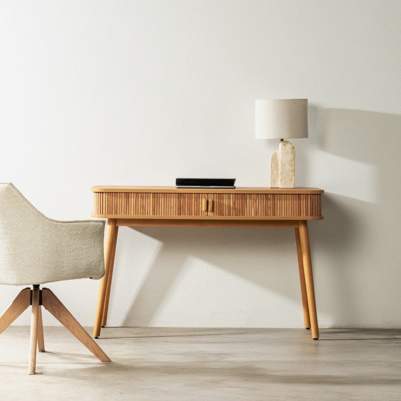 Birou Clemente, cu lamele, 120 cm, stejar natur