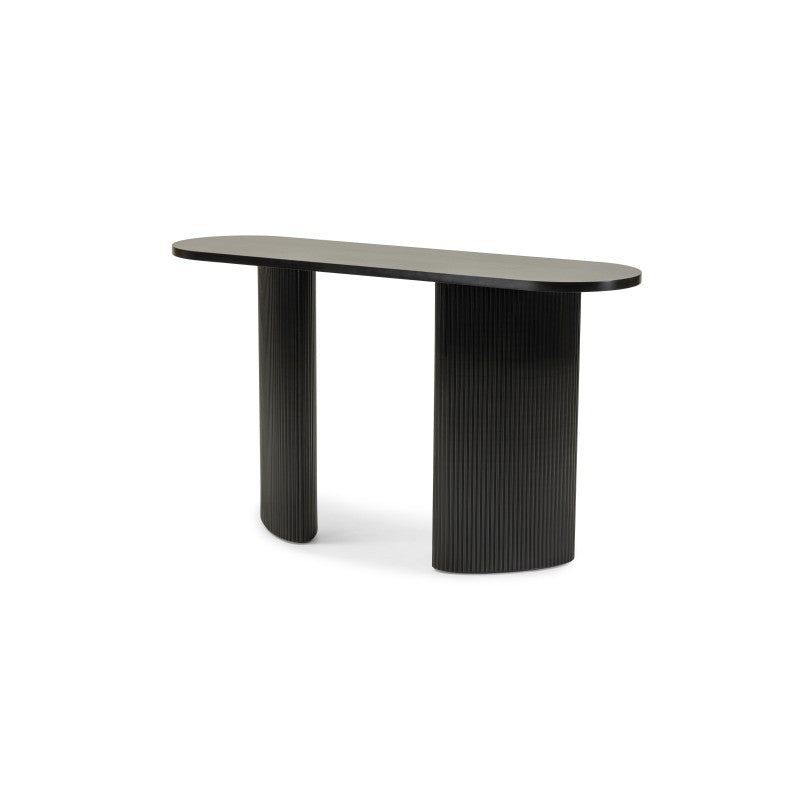 Birou/consolă Pauline, 140 cm, negru, cu lamele