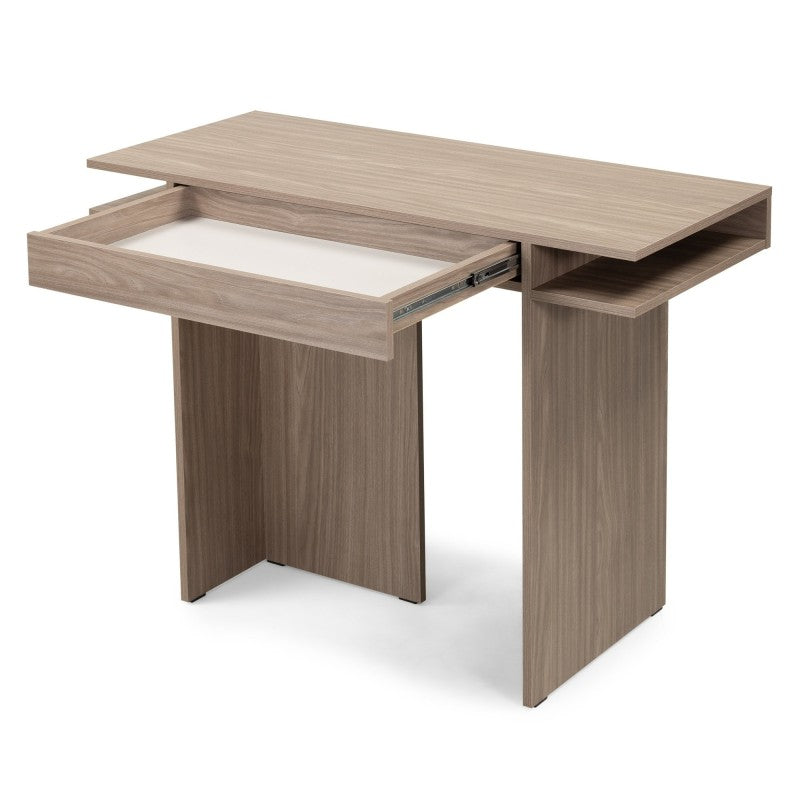 Birou/consolă Kanso, cu sertar, 120 cm, stejar perlat