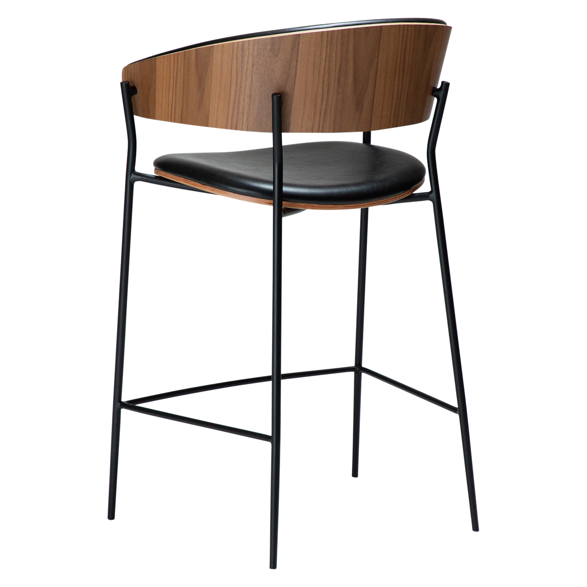 Scaun de bar CRIB Negru/Nuc 300200650