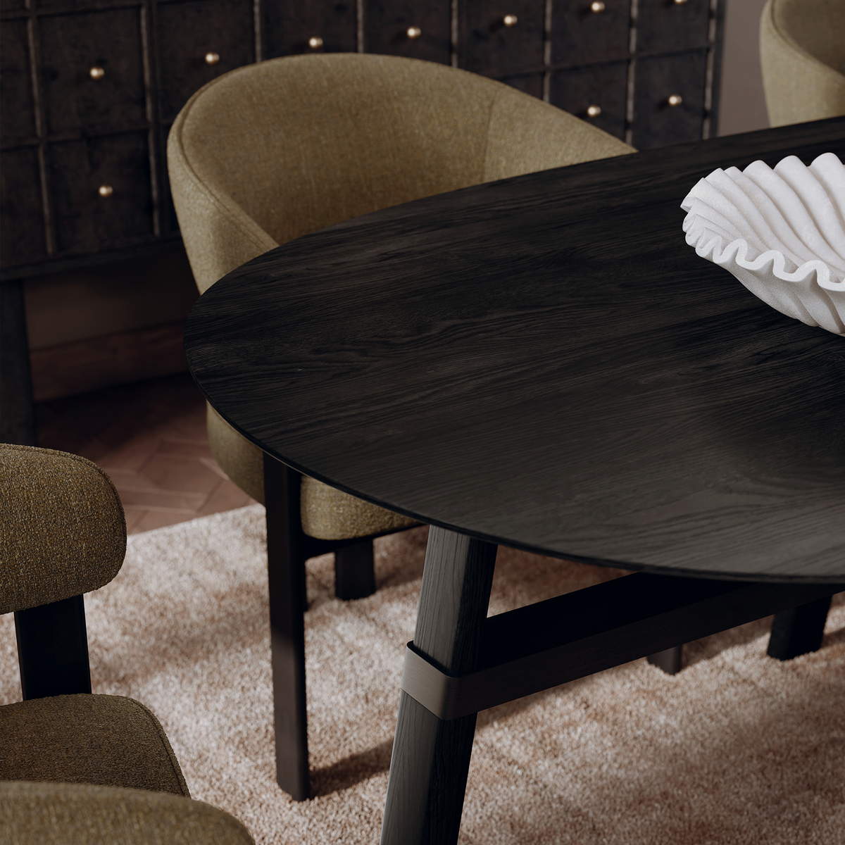 Masă de dining CROSS Frasin negru 400208324