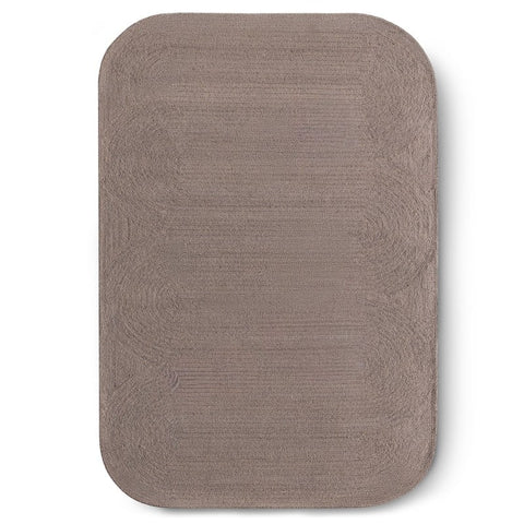 Covor Alva, dreptunghiular, 160x230 cm, tufting, lână, maro-gri, taupe, rotunjit
