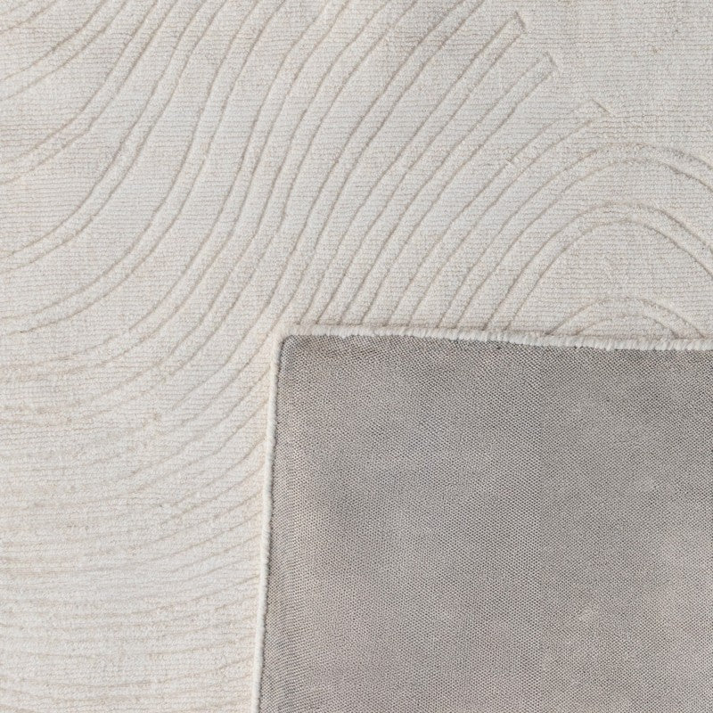 Covor Asa, dreptunghiular, 160x230 cm, lână, crem, model cu linii neregulate