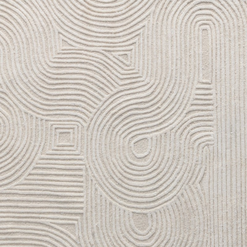 Covor Kivi, dreptunghiular, 190x290 cm, tufting, lână, crem, model cu arcade