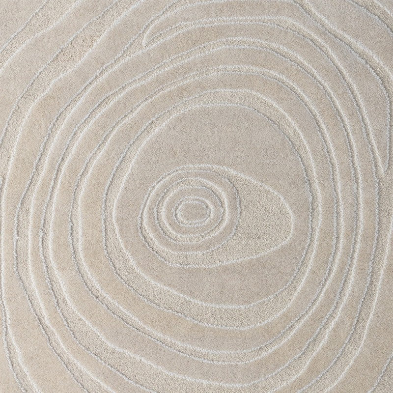 Covor Sora, dreptunghiular, 190x290 cm, tufting, lână, crem, model cu linii neregulate