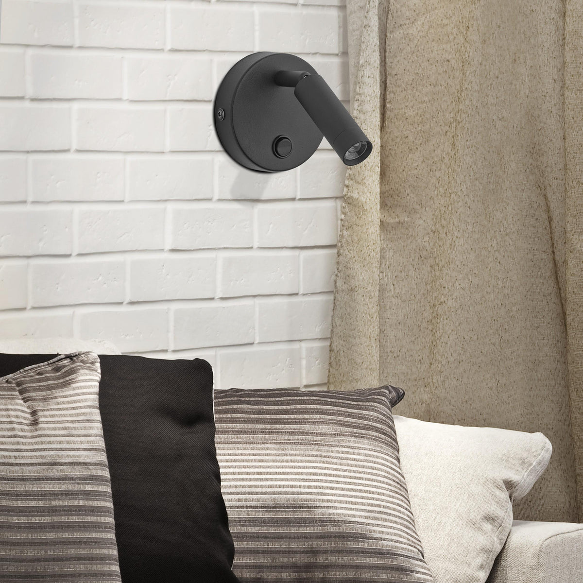 Aplică TK Lighting Enzo, negru, cu buton on/off, 4237