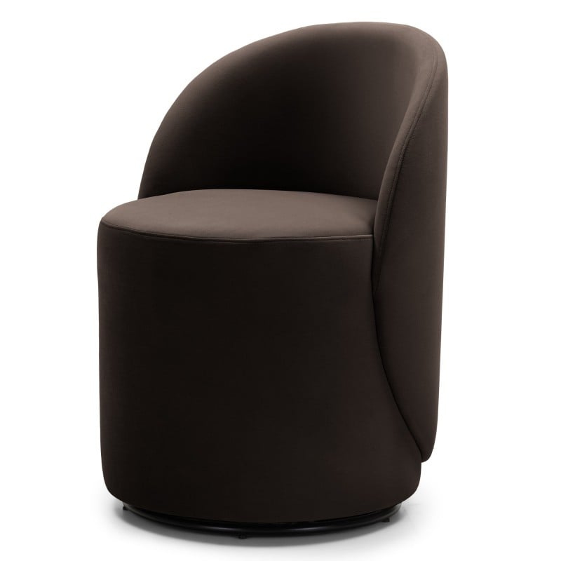 Scaun rotativ Enzo, forme rotunjite, ciocolatiu/espresso, catifea