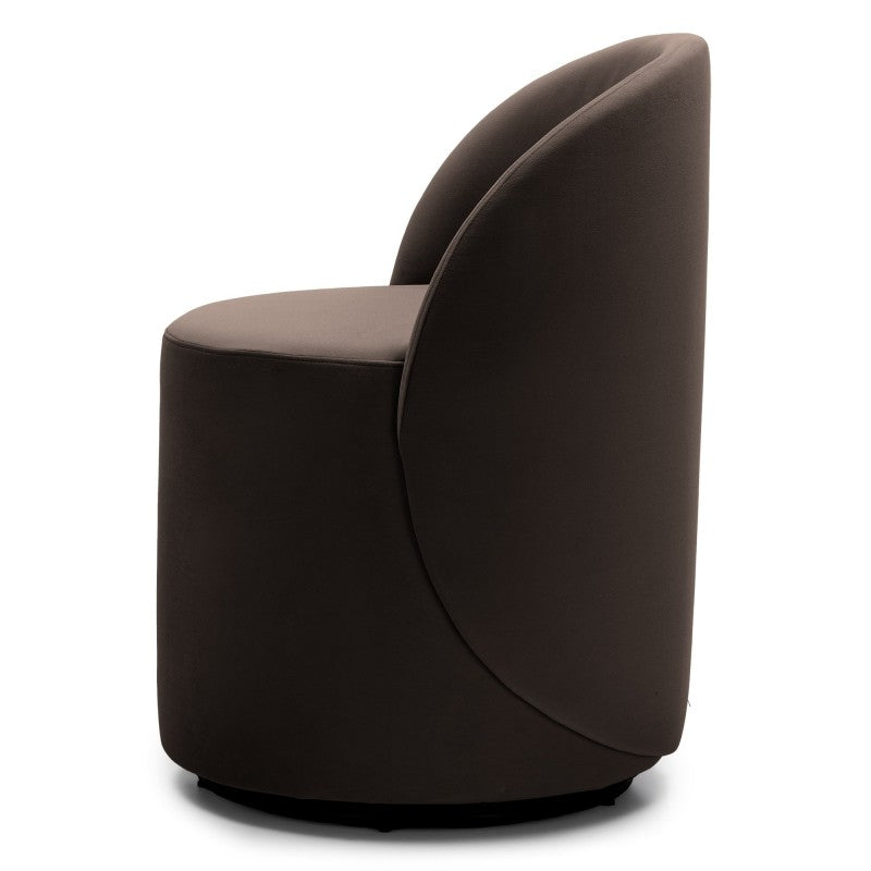Scaun rotativ Enzo, forme rotunjite, ciocolatiu/espresso, catifea