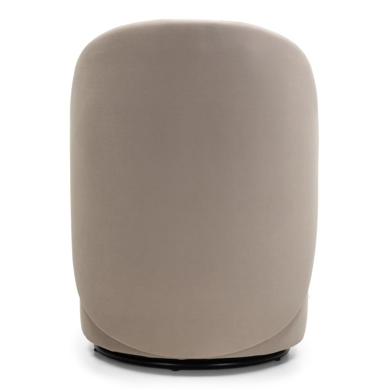 Scaun rotativ Enzo, forme rotunjite, crem, catifea