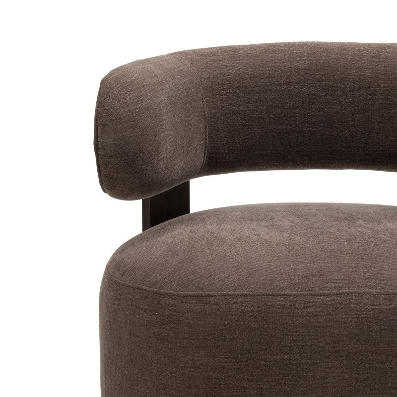 Fotoliu Dolce, forme rotunjite, maro espresso, nuc