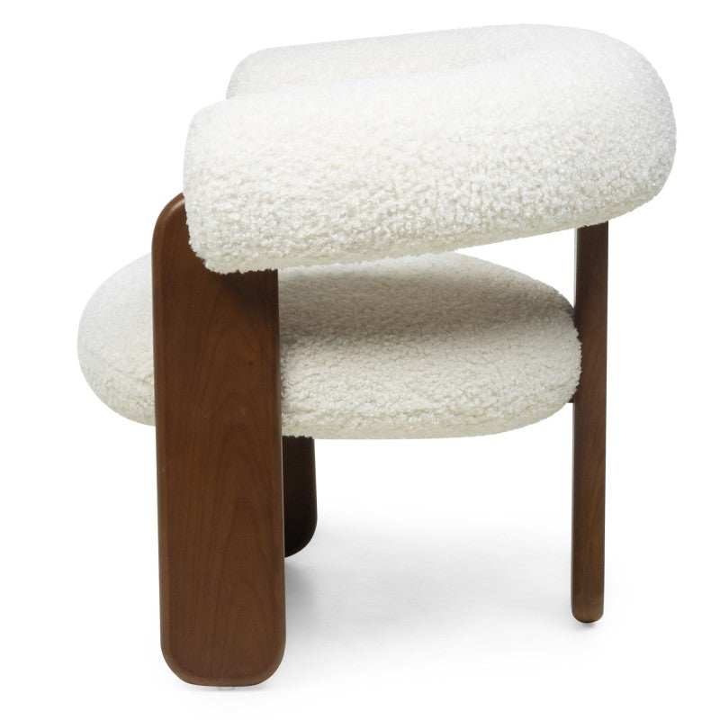 Fotoliu Jolie, crem/nuc, bouclé