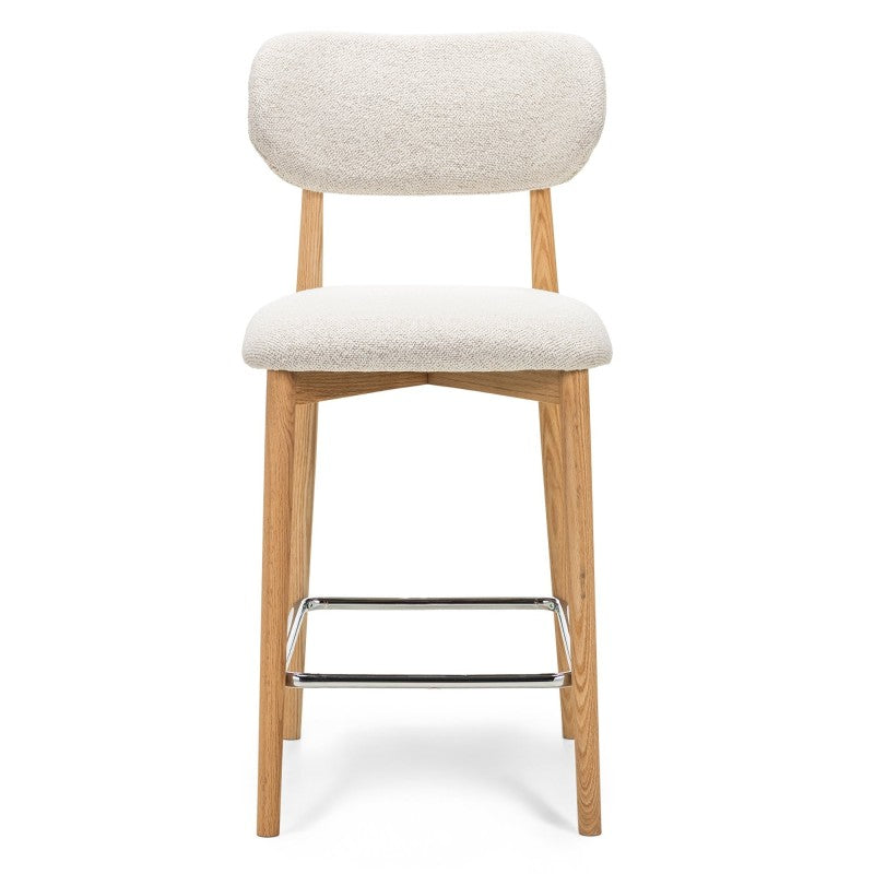 Scaun de bar Amalfi, crem, stejar