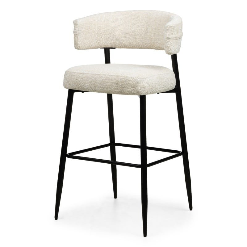 Scaun de bar Rosario, crem/picioare negre