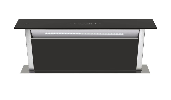 Hota incorporabila downdraft, 605 mc/h, 4 viteze, TouchControl, Iluminare LED, B, 90 cm, Inox/Sticla neagra
