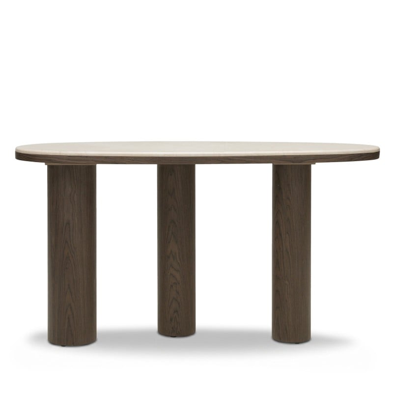 Consolă/birou Essence, 150 cm, marmură, nuc închis