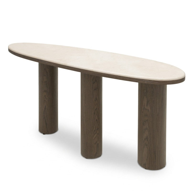 Consolă/birou Essence, 150 cm, marmură, nuc închis