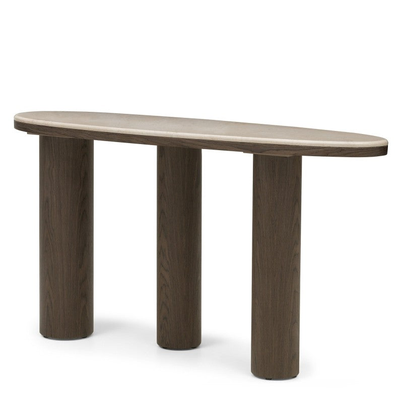 Consolă/birou Essence, 150 cm, marmură, nuc închis