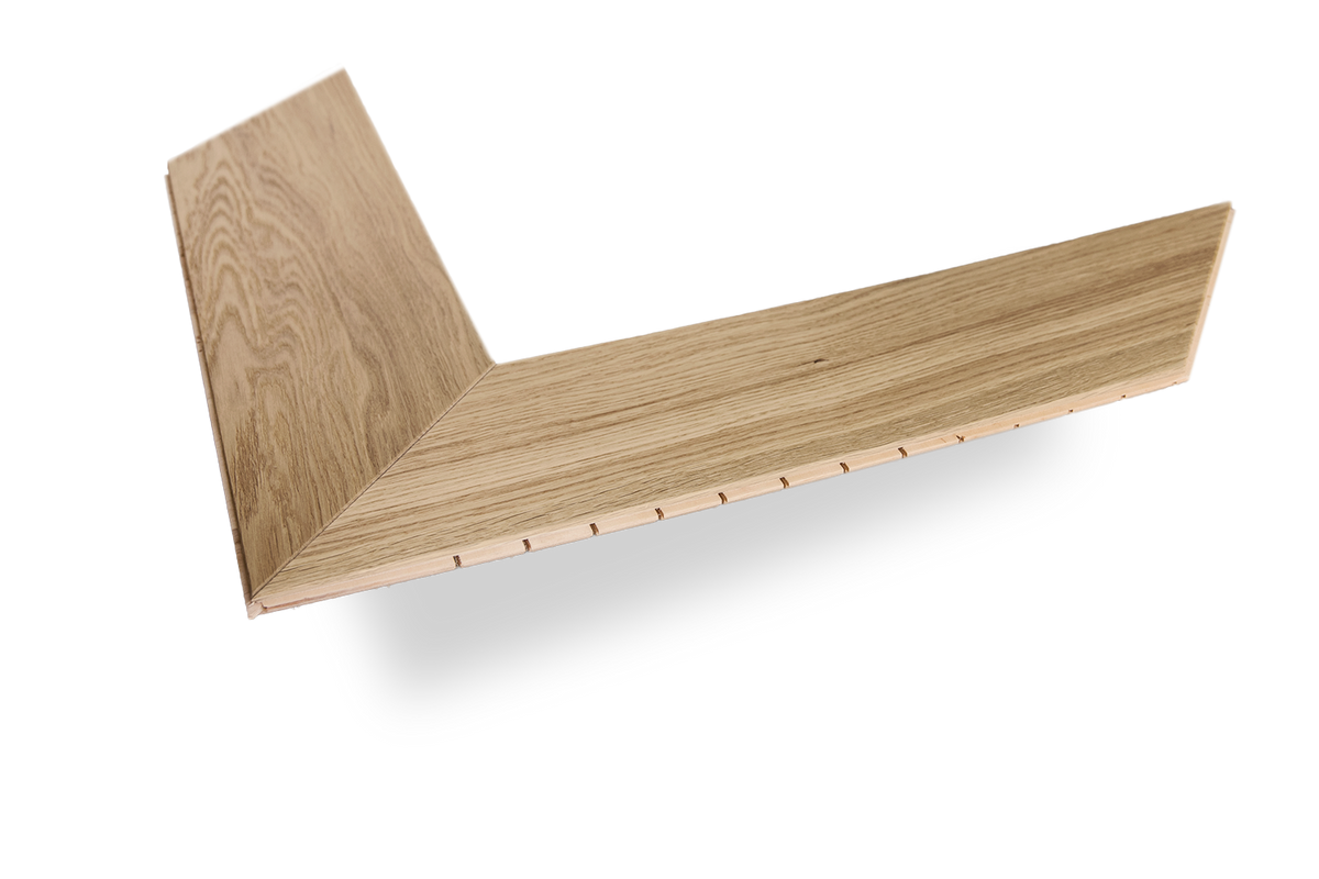 Parchet în spic francez Dabex Chevron, stejar, 13×150×850 mm, strat de uzură 4 mm