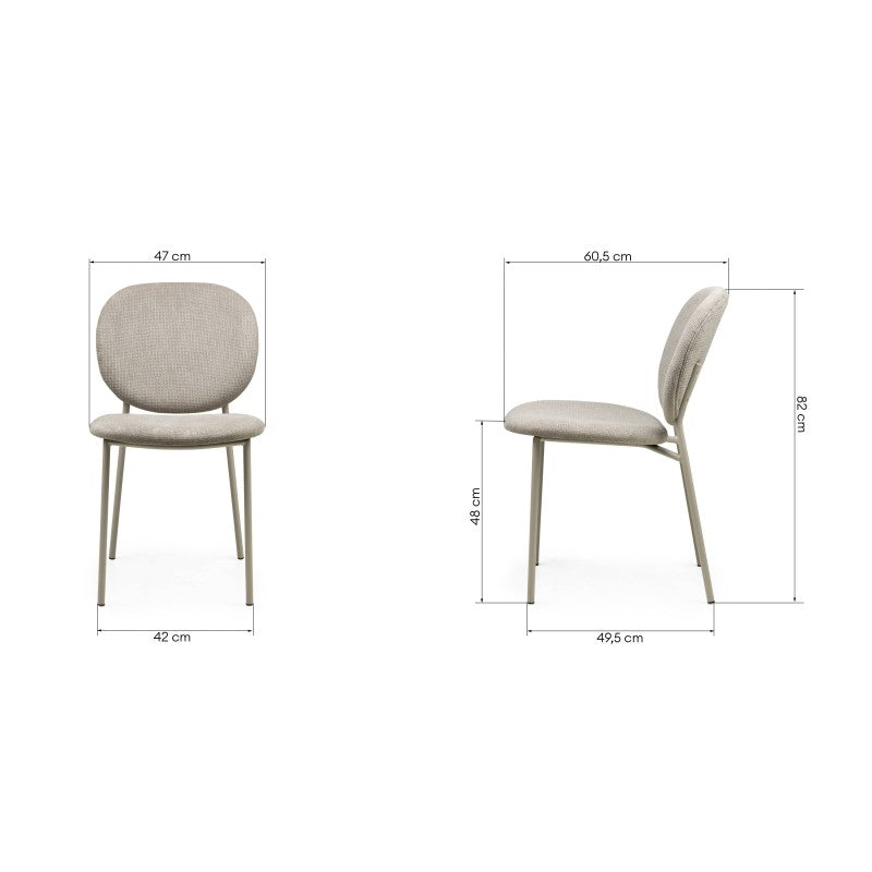 Scaun de dining Alexa, maro deschis/picioare bej