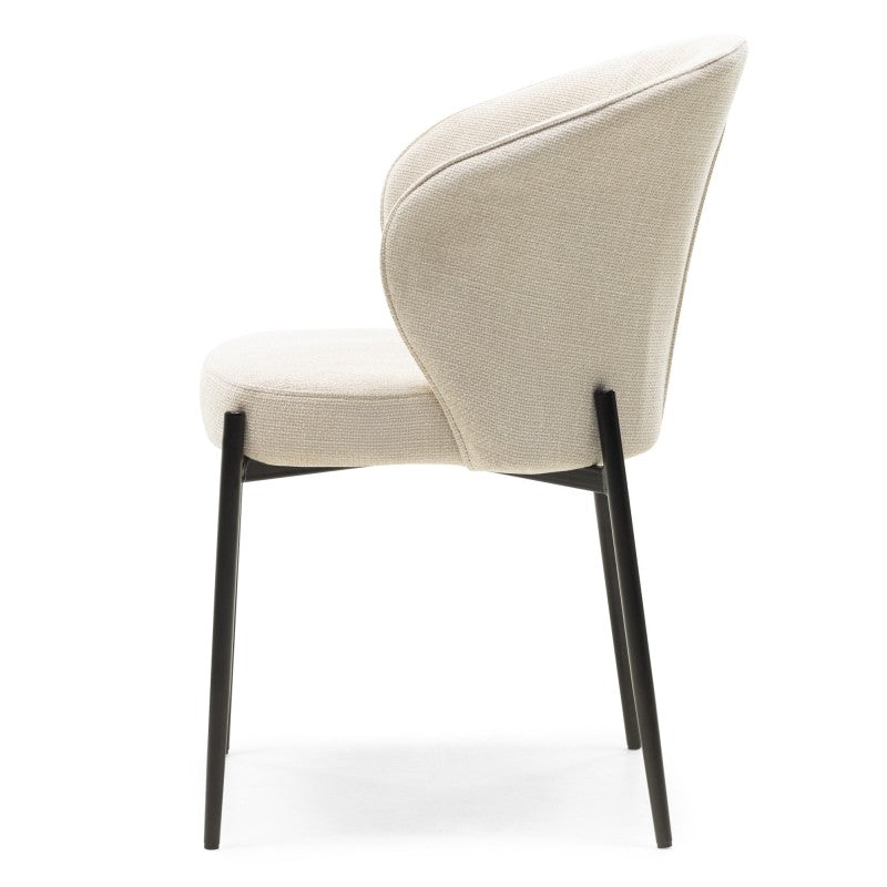 Scaun de dining Avery, bej deschis, picioare negre