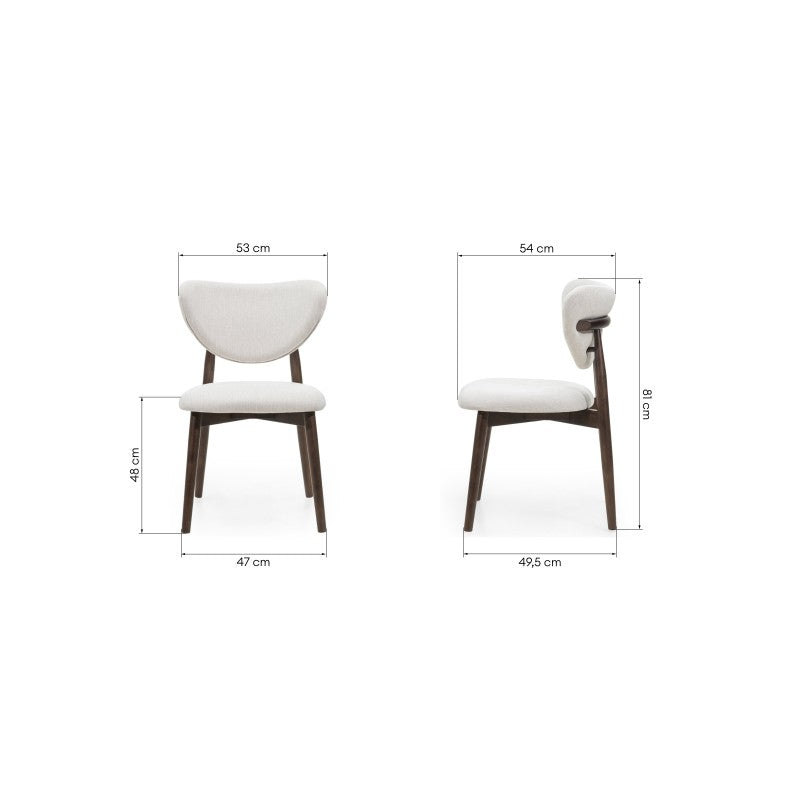 Scaun de dining Domenico, bej/nuc