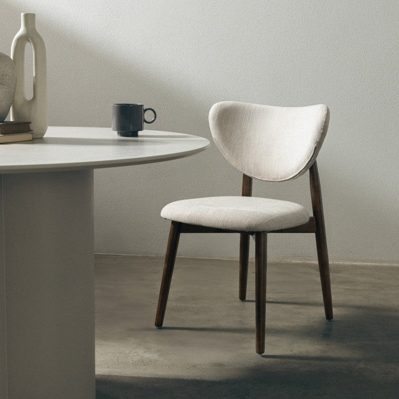 Scaun de dining Domenico, bej/nuc