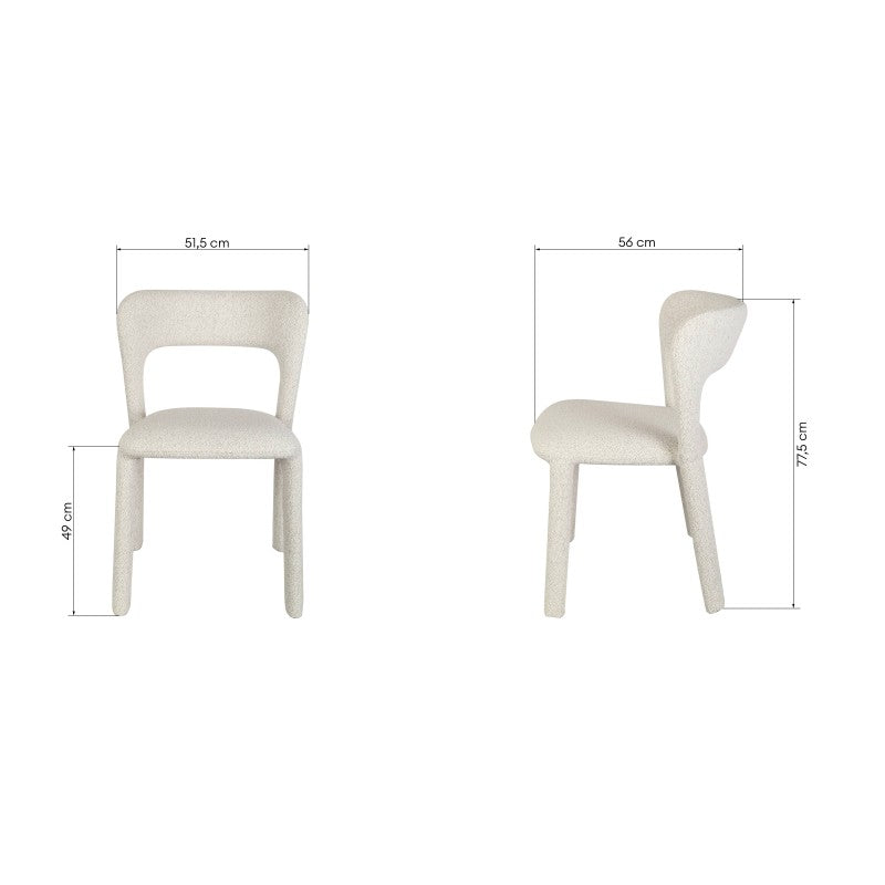 Scaun de dining Esme, bej și crem