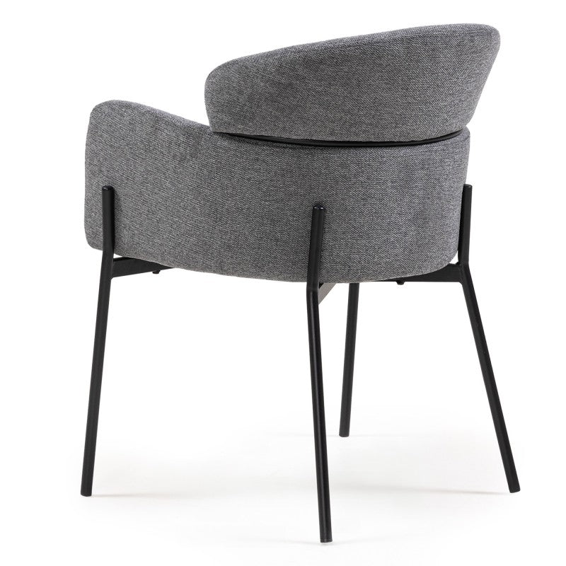 Scaun de dining Granda, gri, picioare negre