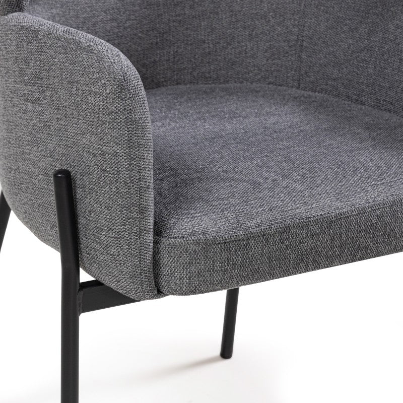 Scaun de dining Granda, gri, picioare negre