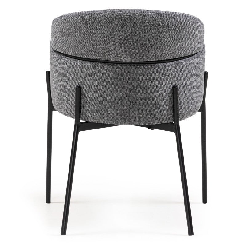 Scaun de dining Granda, gri, picioare negre