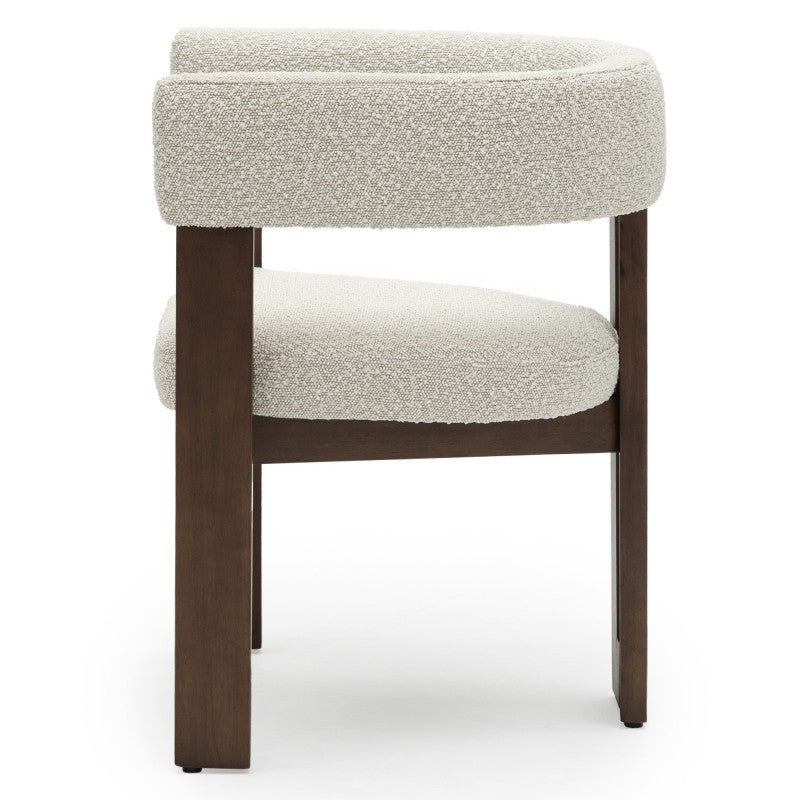 Scaun de dining Hailey, crem/nuc, bouclé
