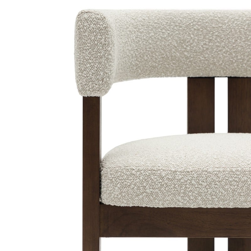 Scaun de dining Hailey, crem/nuc, bouclé