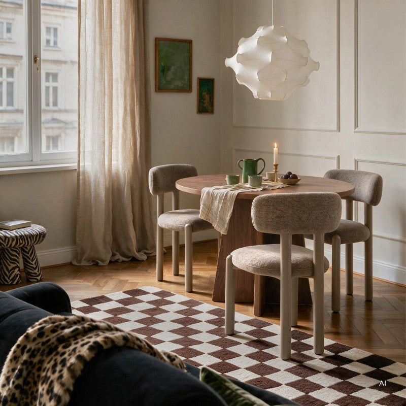 Scaun de dining Lana, maro/picioare bej