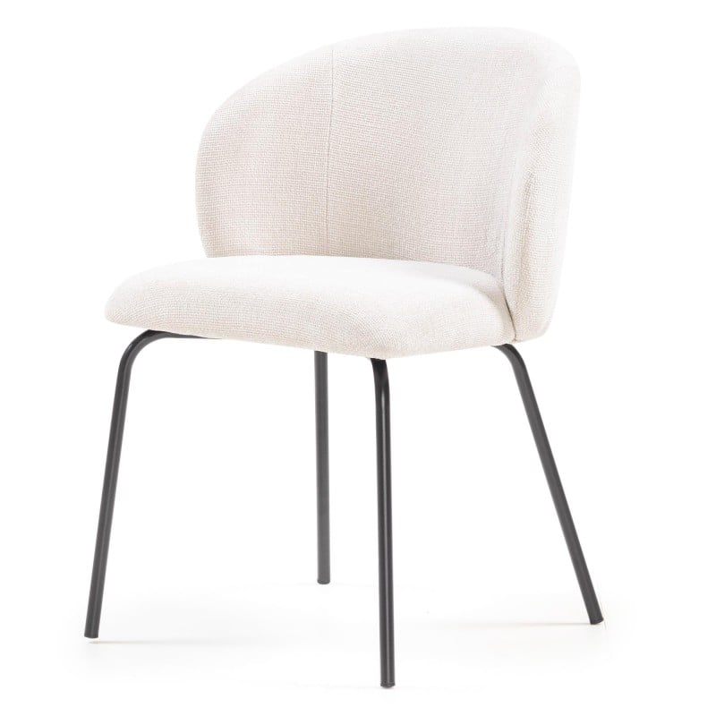 Scaun de dining Larisa, bej deschis/picioare negre