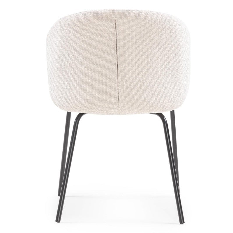 Scaun de dining Larisa, bej deschis/picioare negre