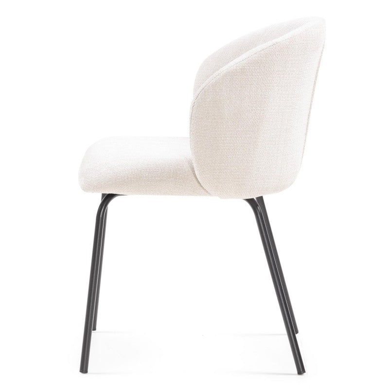 Scaun de dining Larisa, bej deschis/picioare negre