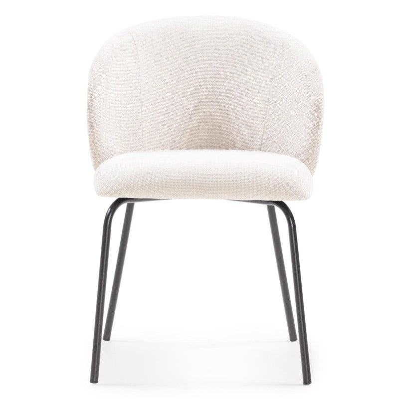Scaun de dining Larisa, bej deschis/picioare negre