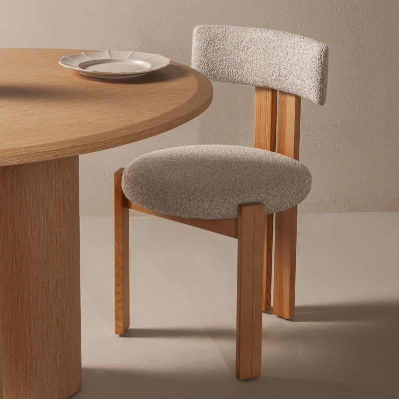 Scaun de dining Matteo, bej/crem/natur, frasin