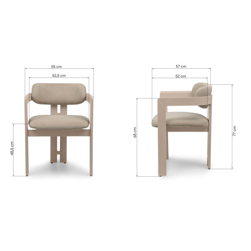Scaun de dining Noa, bej, lemn de frasin