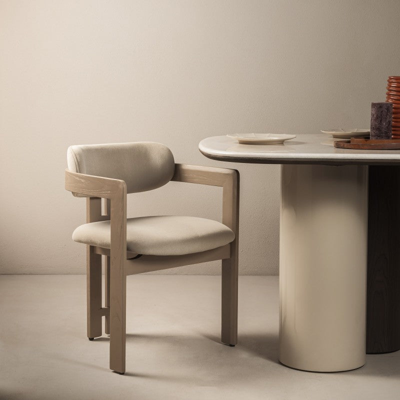 Scaun de dining Noa, bej, lemn de frasin